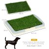 PawHut Dog Toilet, Puppy Training Pad Indoor, Portable Puppy Pad with Artificial Grass, Grid Panel, Tray, 46.5 x 34cm