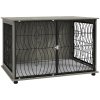 PawHut Dog Crate Furniture, Dog Cage End Table with Large Top, Soft Washable Cushion, Lockable Front Door, Wire Mesh Ventilation, Indoor Pet Crate for Extra Large Sized, 118 x 75 x 82cm - Grey