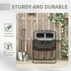 Outsunny 160L Tumbling Compost Bin Outdoor Dual Chamber 360 Rotating Composter, Garden Compost Bin w/ Sliding Doors & Solid Steel Frame, Black