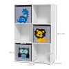 ZONEKIZ Toy Organiser, Children Storage Boxes with Three Non-Woven Fabric Drawers, Kids Toy Box Organiser Shelf for Bedroom, Playroom, Nursery - White