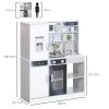 AIYAPLAY Play Kitchen, Pretend Toy Kitchen, Kids Kitchen Playset with Sounds and Lights Cooking Stove, Running Water, Coffee Maker Refrigerator, Microwave, Kitchen Accessories