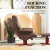 HOMCOM Recliner Chair with Footstool, Upholstered Armchair with Adjustable Backrest, Leisure Lounge Chair for Living Room, Bedroom, Dark Brown