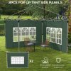 Outsunny Gazebo Side Panels with Window for 3x3(m) or 3x4m Pop Up Gazebo, 2 Pack Sides Replacement, Green