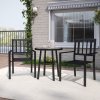 Outsunny 3 Piece Patio Bistro Set, Garden Dining Set with Plastic Top, 2 Stackable Chairs, Galvanised Steel Frame, Outdoor Dining Set for Balcony, Deck, Grey