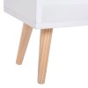 HOMCOM Sideboard Bookshelf Free Standing Bookcase Shelves Unit Display Storage Cabinet w/ Adjustable Shelves, Wooden Leg, Two Doors, White