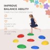 ZONEKIZ Stepping Stones Kids, 8PCs Balance River Stones with Non-Slip Mats, Indoor Outdoor Sensory Toys, Obstacle Course for Ages 3-8 Years, Stackable - Multicoloured