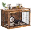 PawHut Dog Crate Furniture, Dog Cage End Table with Openable Top, Two Lockable Doors, for Extra Large Pets, 118 x 75 x 77cm, Rustic Brown