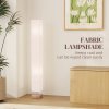 HOMCOM Floor Lamp, 120cm Standing Lamp with Linen Lampshade, Standard Light with Pine Wood Base for Living Room, Bedroom (Bulbs Not Included)