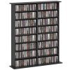 HOMCOM 720 CD/396 DVD Storage Unit, 396 Blu-ray Media Storage Shelf with 16 Compartments and 12 Adjustable Shelves, CD Tower for Living Room, Bedroom, Office