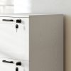 HOMCOM 3-Drawer Filing Cabinet, Lockable File Cabinet for A4, Letter, Office Storage Drawers with Lock for Home Office, 40 x 40 x 101 cm, White