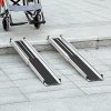 HOMCOM 2PCS Telescopic Wheelchair Ramps, 2.5-4FT/ 75-122cm, 270kg, Folding Aluminium Door Threshold Ramps for Home, Mobility Scooters, Doorways, Steps, Stairs, with Non-slip Surface, Carrying Bag