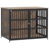 PawHut Dog Crate Furniture, Dog Cage Side End Table Indoor with Anti-Chew Resistant Mesh, Anti-Escape Door, for Extra Large Dogs, 118 x 80 x 92 cm, Walnut Brown