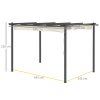 Outsunny 4 x 3(m) Aluminium Outdoor Pergola with Retractable Roof, Outdoor Gazebo Canopy Shelter with Grommet Holes for Garden, Patio, Lawn, Cream White