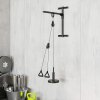 SPORTNOW Weight Pulley System, Cable Pulley System for Home Gym, Cable Machine LAT Pull Down Attachment for Biceps Curl, Tricep, Arm Workouts