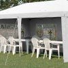 Outsunny 3 x 6m Garden Pop Up Gazebo, Height Adjustable Marquee Party Tent with Sidewalls, Storage Bag, White