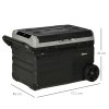 Outsunny 40L Car Refrigerator, Portable Compressor Cooler Box, Fridge Freezer w/ Inner LED Light, Foldable Handles, Cup Holders, 12/24V DC and 110-240V AC for Campervan RV Boat Travel Down to -20°C