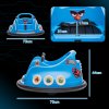 AIYAPLAY Angry Bird Licensed 12V Kids Bumper Car, 360 Rotation Waltzer Car with Joysticks, Remote Control, Music USB LED Lights, for 3-5 Years Old - Blue