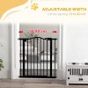 PawHut Pressure Fit Dog Stair Gate No Drilling Safety Gate Auto Close for Doorways, Hallways, 74-80cm Adjustable, 78cm Tall, Black