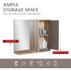 HOMCOM Bathroom Mirror Cabinet, Wall-Mounted Bathroom Cabinet with Mirror and Adjustable Inner Shelf,  57L x 14.2W x49.2H cm