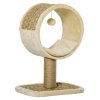 PawHut 56cm Small Cat Tree for Indoor Cats with Scratching Post, Kitten Tower with Tunnel, Toy Ball, Cushion - Beige