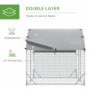 PawHut Walk In Chicken Run Galvanised Chicken Coop Hen Poultry House Cage Pet Playpen Garden with Water-Resist Cover, 2.8 x 1.9 x 2m