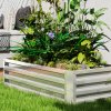 Outsunny 216L Raised Bed for Garden, Galvanised Outdoor Planter Flower Pot for Herbs and Vegetables, Use for Patio, Garden, Balcony, 120 x 60 x 30.5cm, Silver