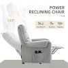 HOMCOM Recliner Electric Power Lift Chair for Elderly with 8 Vibration Massage Points, Upholstered Reclining Chair with Remote Controls, Side Pockets, Grey