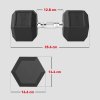 HOMCOM 2x20KG Rubber Hex Dumbbell Portable Hand Weights Dumbbell Home Gym Workout Fitness Hand Weight