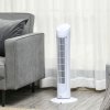 HOMCOM Tower Fan for Bedroom Cooling, 30 Inch Electric 70° Oscillating Fan with 3 Speed Settings, Standing Floor Fan for Home Office Indoor, White