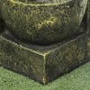 Outsunny Outdoor Garden Water Feature with 4-Tier Stacked Stone Look Bowls, Patio Cascading Waterfall Fountain, Adjustable Flow, Rustic D??cor, Black and Yellow