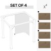 Outsunny 4 Pack Replacement Gazebo Curtains Privacy Panel for Most 3 x 4m Gazebo Canopy Pavillion Outdoor Shelter Sidewalls Accessories Dark Brown