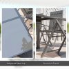Outsunny 7 Piece Outdoor Dining Set, Garden Furniture Set with Extendable Table and 6 Folding Chairs, Outdoor Conversation Set with 5mm Tempered Glass Top & Aluminium Frame, for Patio, Balcony, Deck