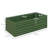 Outsunny Raised Beds for Garden, Galvanised Steel Outdoor Planters with Multi-reinforced Rods for Vegetables, Plants, Flowers and Herbs, 180 x 90 x 59 cm, Green