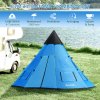 Outsunny 6 Men Tipi Tent, Camping Tent with Mesh Windows, Sewn-in Floor, Two Doors and Carry Bag, Easy Set Up, for Hiking Picnics Outdoor Night, Blue
