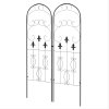 Outsunny Set of 2 Garden Trellis, Metal Trellis for Climbing Plants Support Frames, 45 x 150cm, Scrolls Design