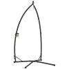 Outsunny Hammock Chair Stand Only, Hanging Chair Stand with X-Shape Base, Heavy Duty Steel Single Hammock Egg Swing Frame for Indoor Outdoor, 150 KG Load Capacity Black