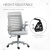 Vinsetto Mesh Office Chair, Swivel Task Desk Chair with Lumbar Back Support, Flip-Up Arm, Adjustable Height for Home Office, Grey