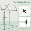 Outsunny Walk in Polytunnel Greenhouse, Tomato Greenhouse with Roll-up Window and Door, PE Cover, Steel Frame for Garden, 1.8 x 1.8 x 2 m, Green