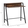 HOMCOM Writing Desk Computer Table Home Office PC Laptop Workstation Storage Shelf 84L x 45W cm Rustic Brown