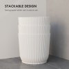 Outsunny Set of 3 Plastic Round Plant Pots Outdoor 22cm, Garden Planters, Flower Pots for Garden Decoration, Patios, Indoor, Outdoor, Home, White