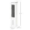 HOMCOM Evaporative Air Cooler, 5L Water Tank Oscillating Ice Cooling Fan with 3 Modes, 3 Speeds, 10H Timer, Detachable & Washable Filter, LED Display & Remote Control and Oscillation, White
