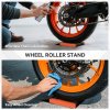 HOMCOM Motorcycle Wheel Cleaning Roller Stand with Aluminium Alloy Frame and Rollers, Motorcycle Maintenance Stand for Tyre Cleaning and Chain Lubrication, Fit Tyre Width < 180mm, Bikes < 500lb, Black