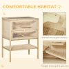PawHut Wooden Hamster Cage with Storage Shelf, Small Animal Exercise Play House with Openable Top, for Hamsters, Gerbils, 60 x 40 x 80 cm - Natural