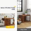 PawHut Dog Crate Furniture, Dog Cage End Table with Openable Top, Two Lockable Doors, for Extra Large Pets, 118 x 75 x 77cm, Rustic Brown