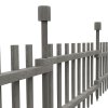Outsunny Decorative Garden Fencing, 4PCs Outdoor Fence Panels, Wooden Landscape Flower Bed Border Edging, Grey
