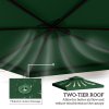 Outsunny 3 x 3(m) Gazebo Canopy Roof Top Replacement Cover Spare Part Dark Green (TOP COVER ONLY)