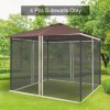 Outsunny fit 10x10ft Gazebo Universal Replacement Mosquito Netting for Patio Gazebos and Canopy Tents with Zippers for 3(m) x 3(m) Gazebo, (Sidewall Only) Beige