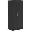 HOMCOM 2 Door Wardrobe for Bedroom, Double Wardrobe with Shelves and Hanging Rail, Modern Bedroom Furniture, Black