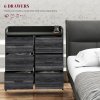 HOMCOM Bedroom Chest of Drawers, Fabric Dresser with 6 Drawers, Storage Organiser Unit with Open Shelf and Metal Frame for Living Room, Entryway