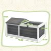 PawHut Wooden Tortoise House, Tortoise Table with Hide Shelter Run, Openable Top, Tray, Dark Grey